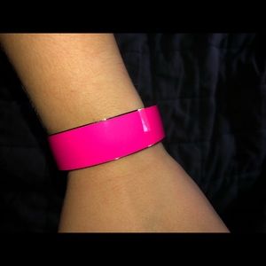 J. Crew Hot Pink & Gold Thick Bangle